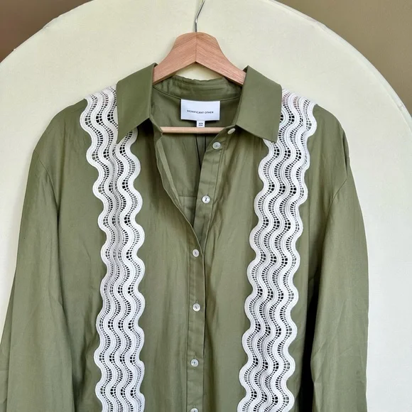 NWT Significant Other Button-Up Shirt – Eleni White Lace Detail Size 4 - Picture 3 of 6